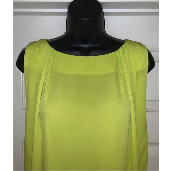 Alice & Olivia Silk Bateau Neckline Blouse in Neon Green - Picture 6 of 11